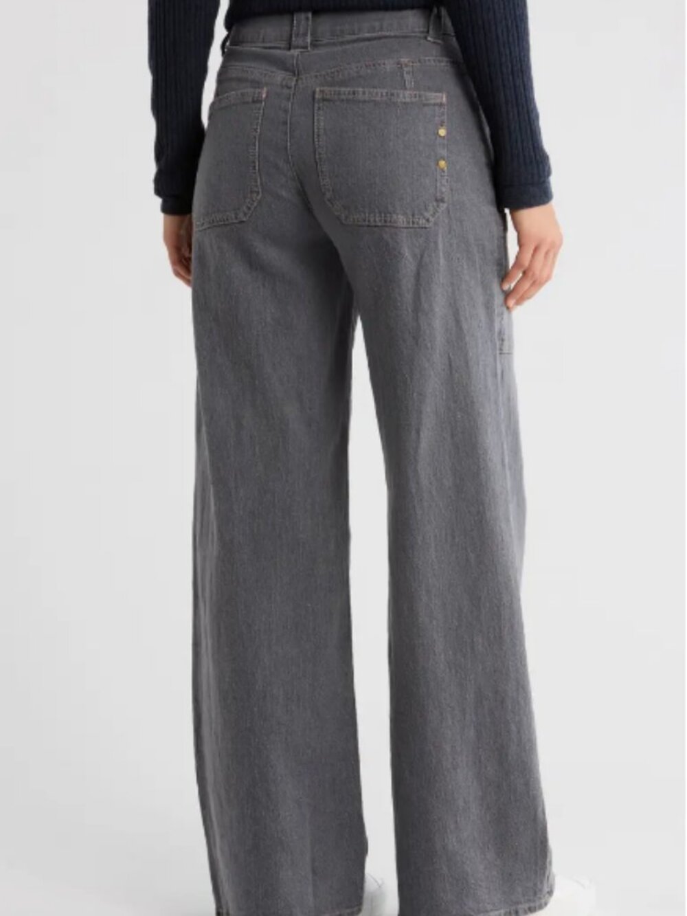 Democracy High Waist Wide Leg Carpenter Jeans; EUC; Size 8; Grey - Picture 2 of 12